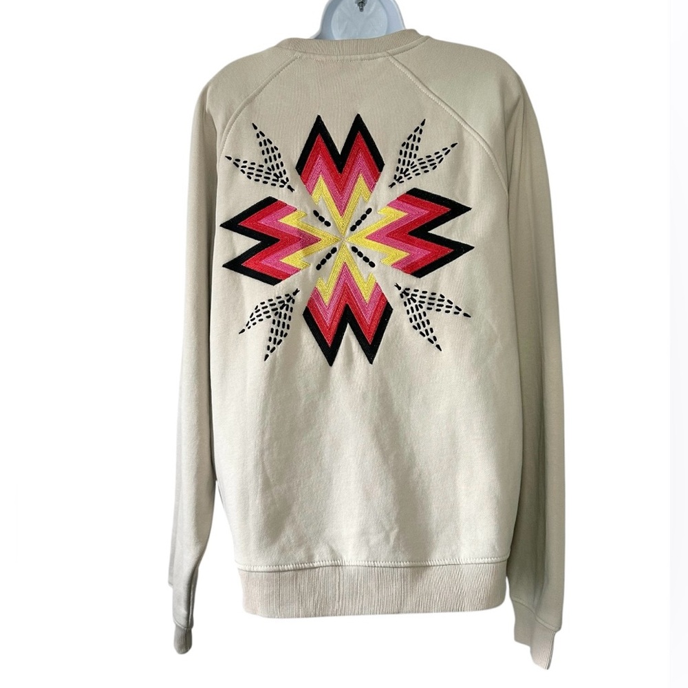 414 Milwaukee Women’s Eggshell Embroidered Back Star Crew Neck Sweater- Small
